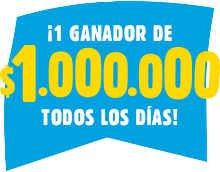 ¡1 ganador de $1.000.000 todos los días!